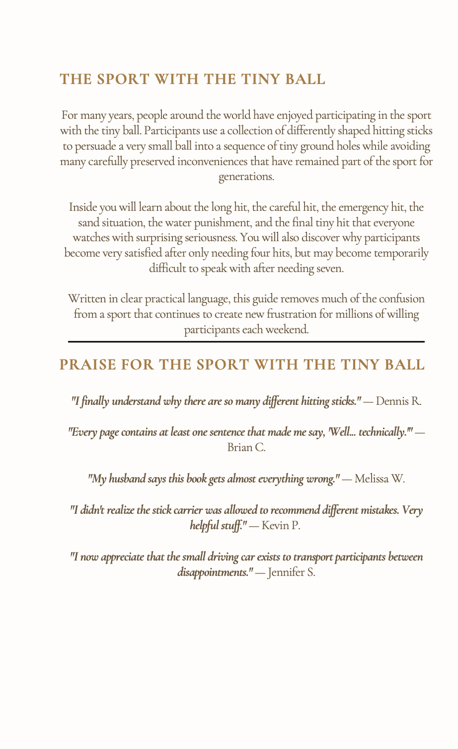 The Sport with the Tiny Ball - Daily Planner