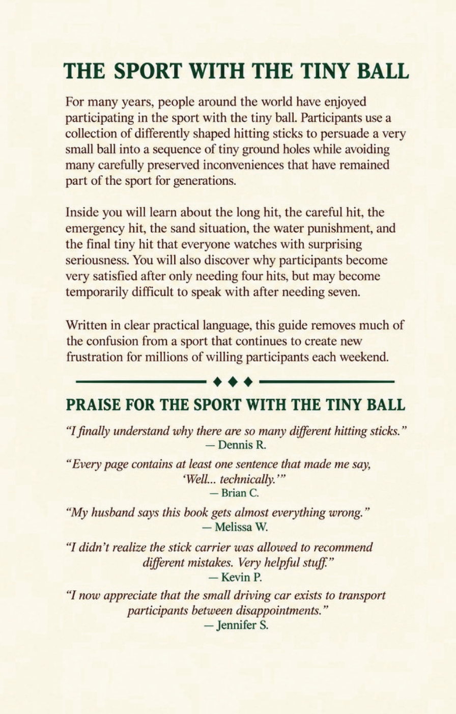 The Sport with the Tiny Ball